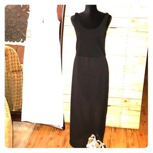 Vince camuto black sleeveless slip dress